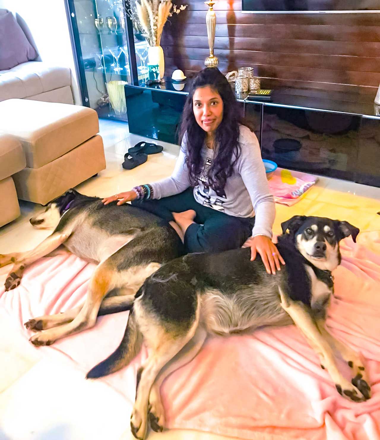 Nikki with Dogs